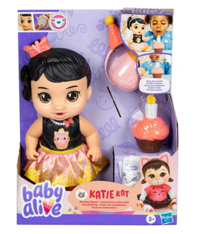 Baby Alive Birthday Bestie Strawberry Black Hair Katie Toy New With Tag