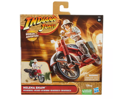Disney Indiana Jones Worlds of Adventure Helena Shaw with Motorcycle Figure New