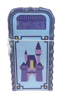 Disney Parks Purple Trash Can Salt and Pepper Shaker Cinderella Castle New W Tag
