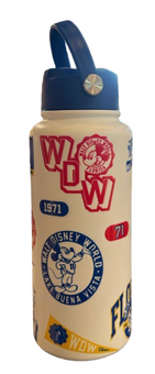 Disney Parks Mickey Mouse Logos WDW Stainless Steel Water Bottle New W Tag