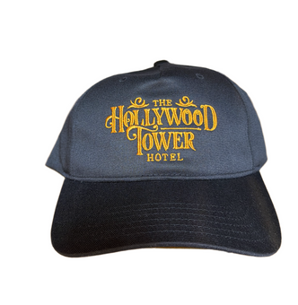 Disney Parks Hollywood Tower Hotel Baseball Cap Hat Black New With Tag