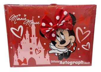 Disney Parks Official Autograph Book Minnie Mouse with Bow Red Castle New w Tag