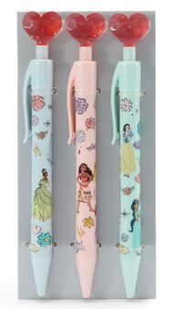 Disney Princess Pen Set Belle Jasmine Cinderella Tiana Ariel The Little Mermaid