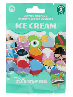 Disney Parks Ice Cream Series 2 5-Piece Mystery Pin Pouch Blind Pack New W Tag