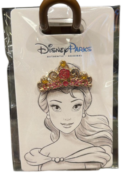 Disney Parks Beauty and The Beast Belle Crown Pin New with Card