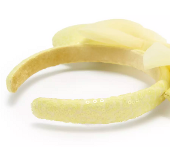 Disney Parks Minnie Mouse Sequined Ear Headband Joyful Yellow New With Tag
