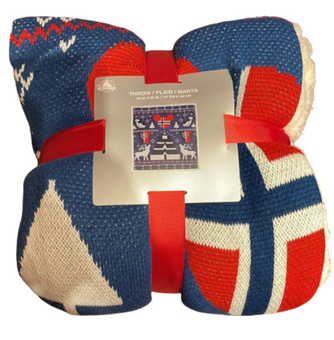 Disney Parks Epcot Norway Mickey Mouse Throw Blanket New With Tag