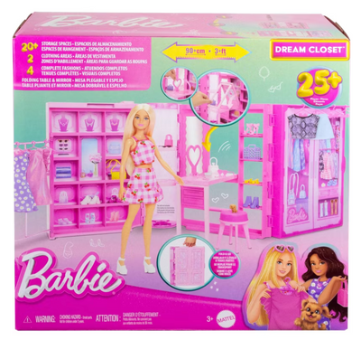 Barbie Dream Closet Toy Playset with Clothes & Accessories Set Toy New with Box