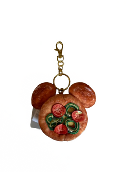 Disney Parks Bakery Mickey Ears Icon Pizza Plush Keychain New with Tag