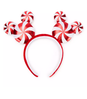 Disney Parks Mickey Peppermint Swirl Ear Christmas Headband for Adults New Tag