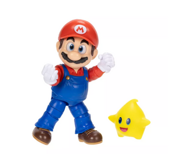 The Super Mario Galaxy Movie 5” Mario Figure with Luna Star Accessory New