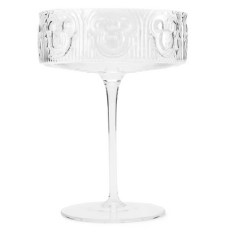 Disney Parks Home Collection Mickey Icon Coupe Glass Set of 2 New with Box