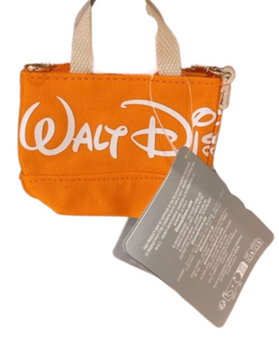 Disney Park Walt Disney World Logo Mania Mini Canva Tote Bag Keychain Orange New