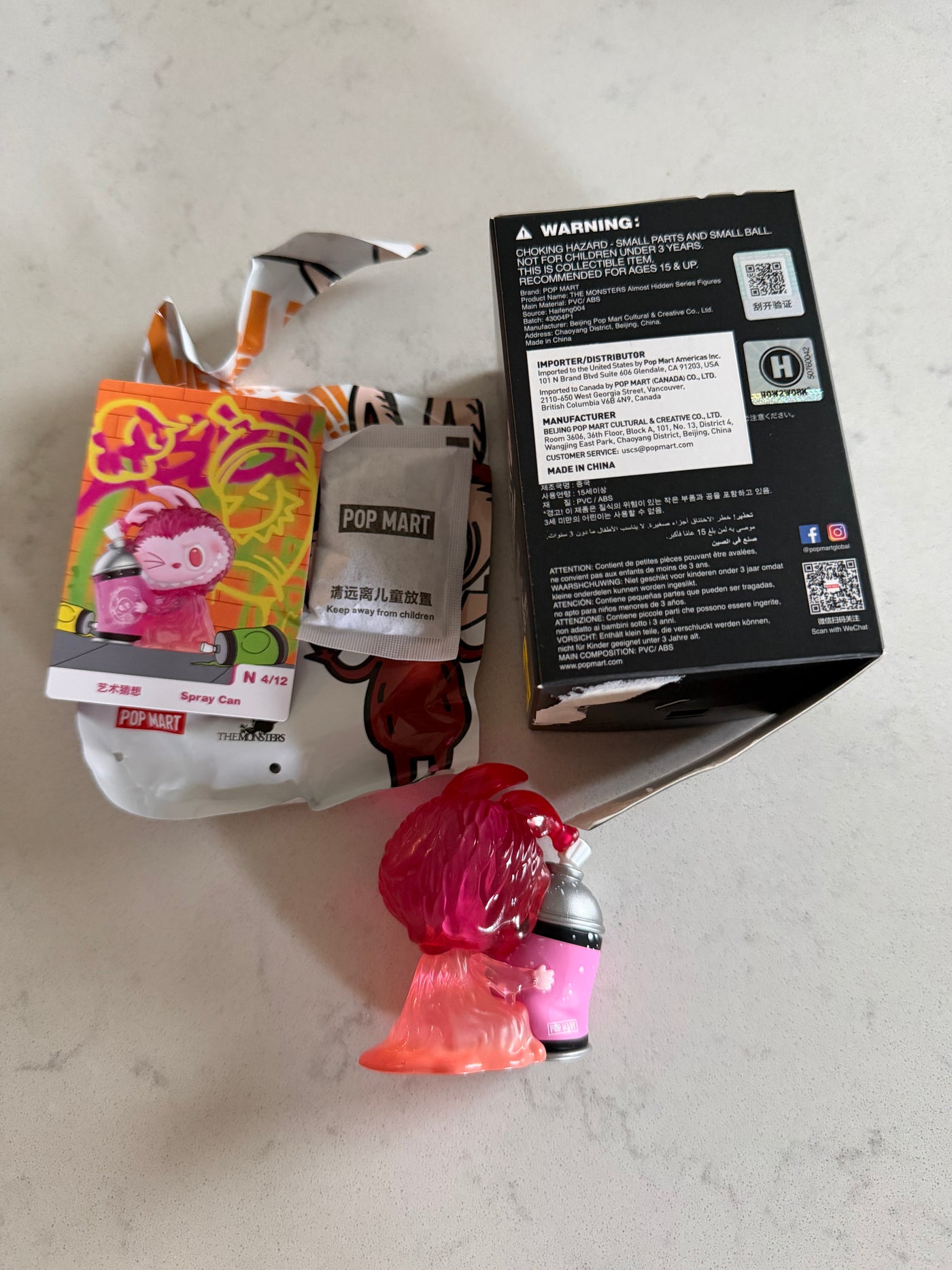 Pop Mart Labubu The Monsters Almost Hidden Spray Can Figure USA SELLER New