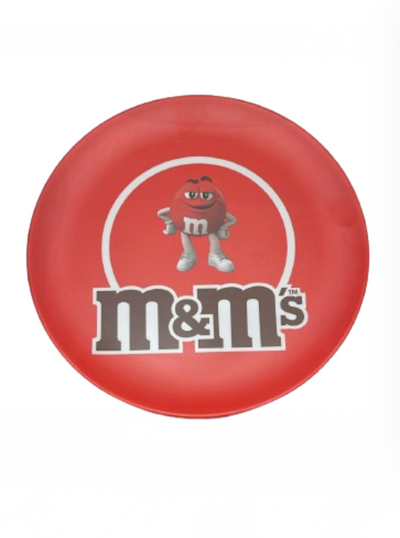 M&M's World Red Silhouette Character Melamine Satin Finish Plate New