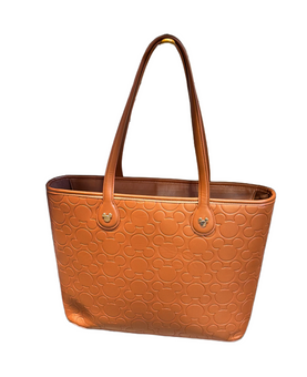 Disney Parks Mickey Mouse Embossed Tote Bag Brown Tan New with Tags