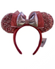Disney Parks Trend Red Pink Sequin Bow Minnie Ears Headband New with Tag