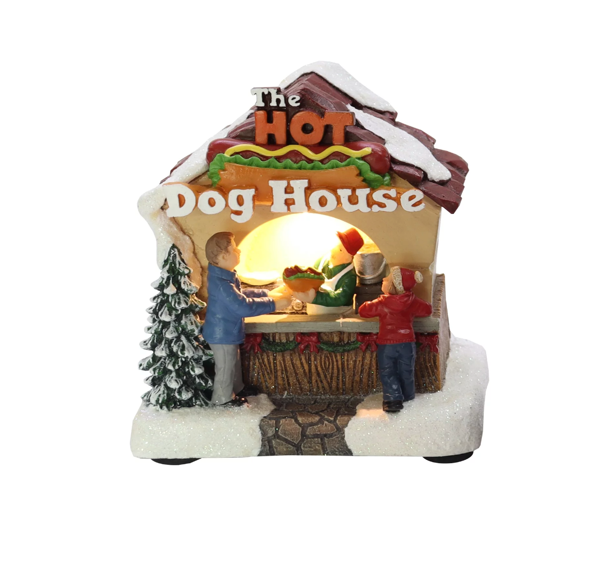 Holiday Time LED Street Shop Hot Dog House Village Christmas New with Tag