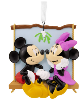 Hallmark Disney Mickey and Minnie Mouse on Swing Christmas Ornament New With Box