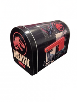 Universal Jurassic World Tin Storage Mailbox New