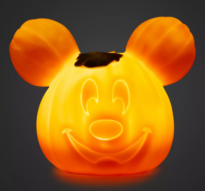 Disney Parks Mickey Mouse Small Light-Up Jack-o'-Lantern New With Tag