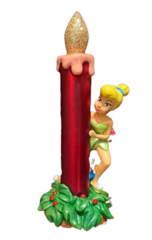Disney Parks Tinker Bell Candle Branch Clip Christmas Glass Ornament New With Tag
