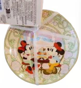 Disney Parks Epcot France Mickey & Minnie Café Gourmand Plate Set 4 New With Tag