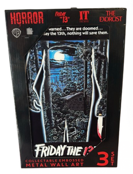 Horror Friday The 13th Movie Collectible Embossed Metal Wall Art New with tag