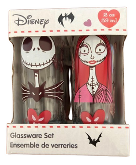 Zak Disney Nightmare Before Christmas Jack Sally Mini Glass Set New With Tag