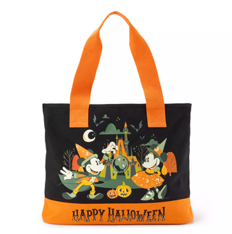 Disney Parks Mickey and Minnie Castle Happy Halloween Canvas Tote New with Tag