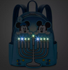 Disney Parks Mickey and Minnie Hanukkah Light-Up Loungefly Mini Backpack New