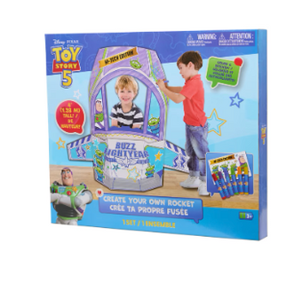Disney Pixar Toy Story 5 Rocket Ship Playset Cardboard Spaceship Craft Kit New