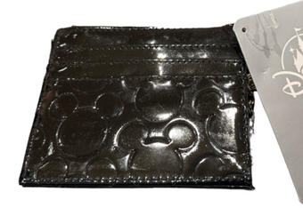 Disney Parks Mickey Mouse Icon Black Lucid Gloss Credit Card Holder New with Tag