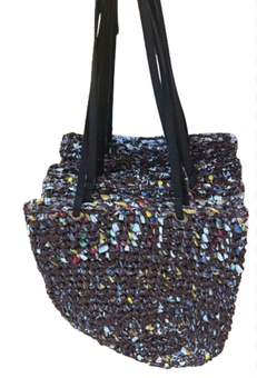 M&M's World Mitz Handmade Brown Weaved Tote Bag New With Tag