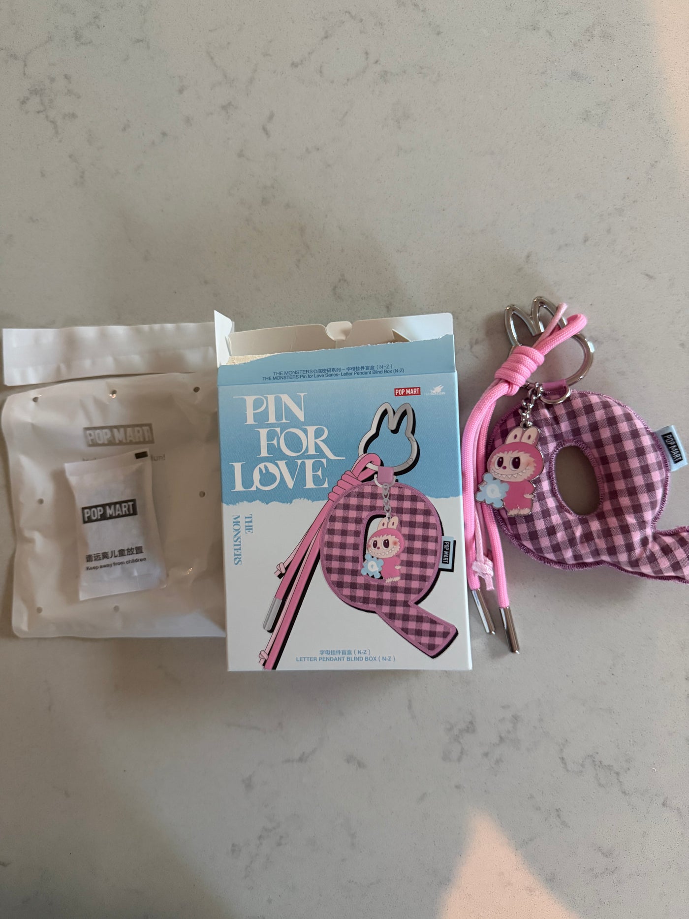 Pop Mart Labubu The Monsters Pin for Love Letter Pendant Q Keychain USA New