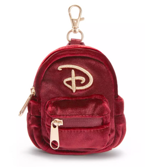 Disney Parks Velvet Miniature Backpack Bag Charm Keychain New With Tag