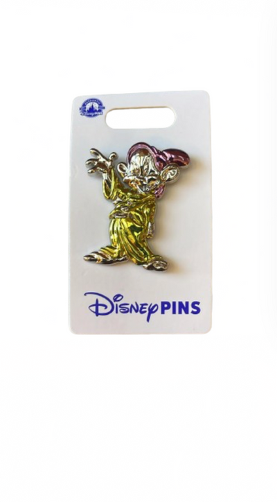 Disney Parks 2024 Seven Dwarfs Dopey Sculpted Metallic 3D Pin New with Card