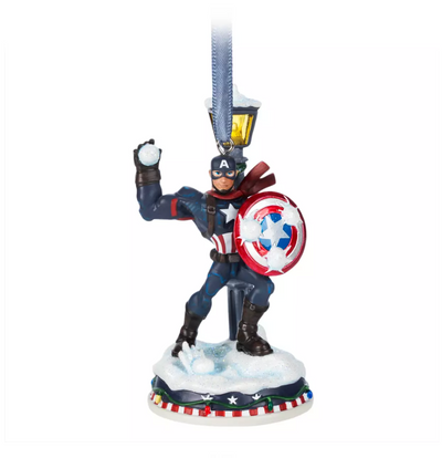 Disney Captain America Light-Up Christmas Sketchbook Ornament New with Tag