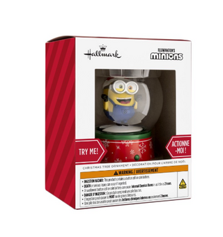 Hallmark Despicable Me Minions Christmas Musical Globe Ornament New with Box