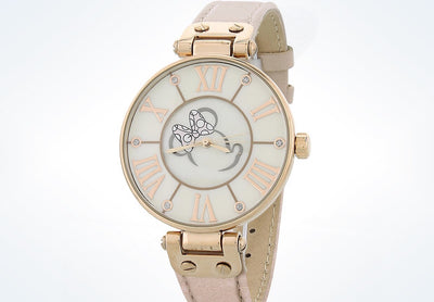 Disney Parks Pink Minnie Mouse Leather Watch by Sutton New with Case
