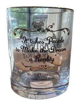 Disney Parks WDW Magic Kingdom Casting Agency Sign Glass Cup New With Tag