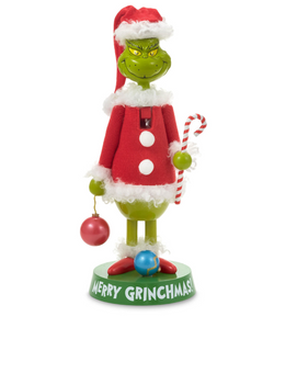 Hallmark Dr. Seuss's Grinch in Santa Suit Nutcracker Figurine New with Box