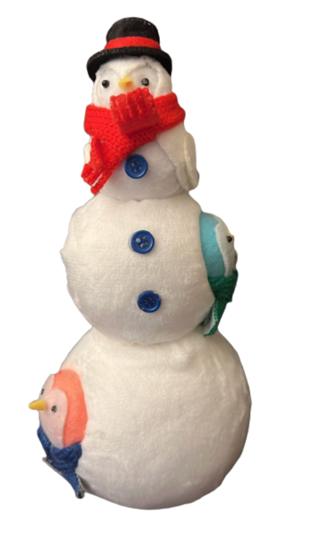 Wondershop Featherly Friends Fabric Bird Snowman Stack Figurine New with Tag