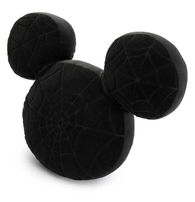 Disney Parks Halloween Mickey Pumpkin Black Web Spider Throw Pillow Plush New