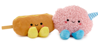 Hallmark Better Together Corn Dog and Cotton Candy Magnetic Plush Pair NEW +Tag