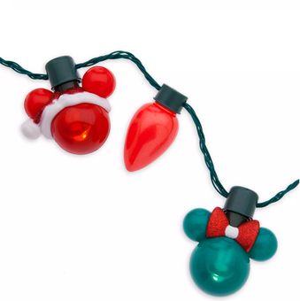 Disney Classics Christmas Mickey and Minnie Animated Glow Holiday Necklace New