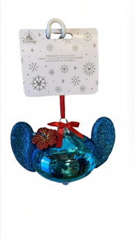Disney Parks Stitch Aloha Glitter Glass Christmas Ornament New with Tag