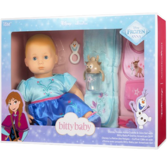 American Girl Disney Frozen Anna Cuddle & Care Set with Bitty Baby Doll New Box