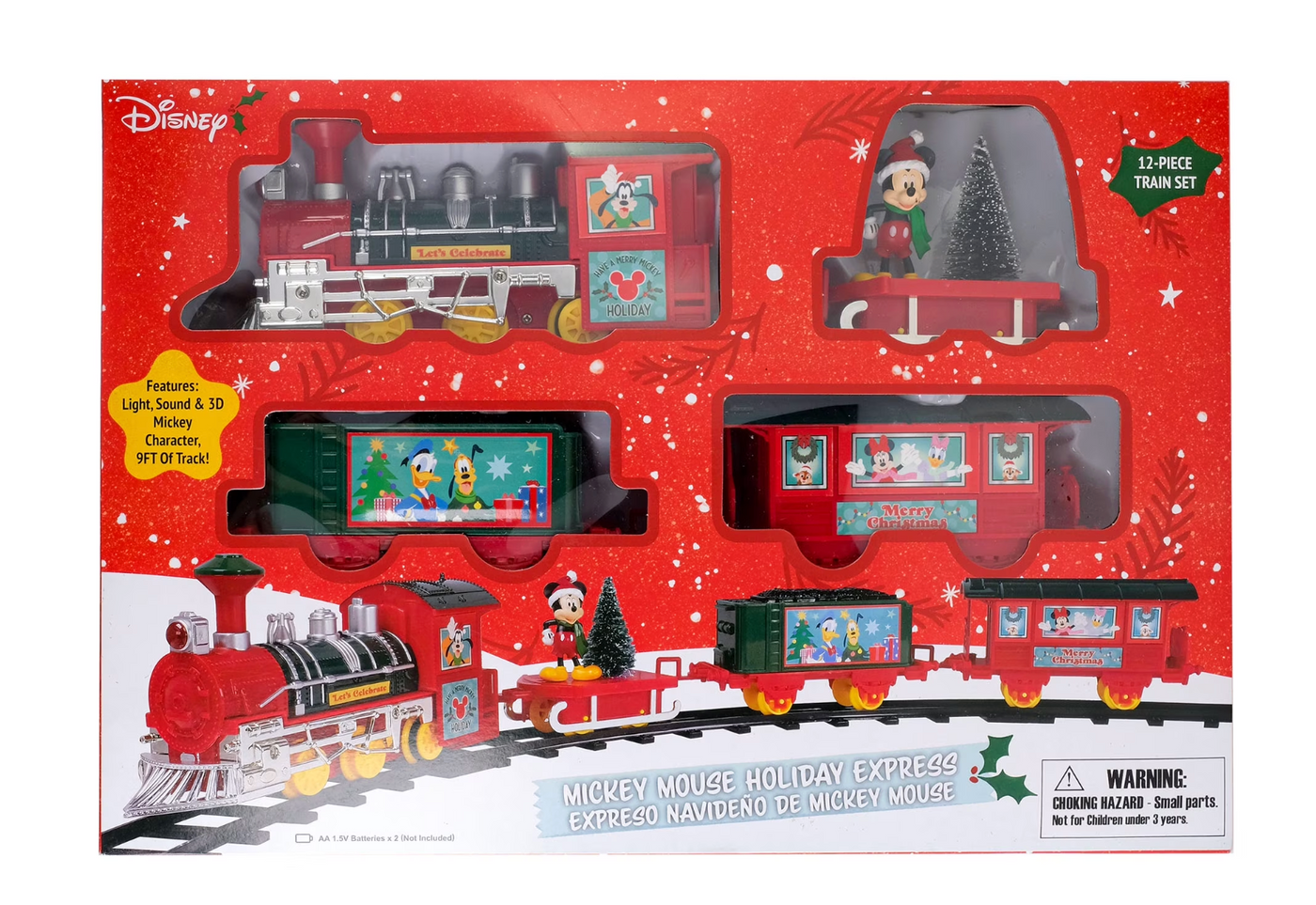 Disney Mickey Mouse 12 Piece Holiday Christmas Express Train Set Ruz New