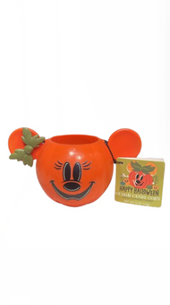 Disney Parks Halloween Minnie Mini Pumpkin Bucket with Gummi Candy Corn New